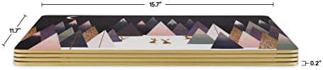 Pimpernel Sara Miller Crosted Pines Collection Placemats | סט של 4 | מחצלות עמידות בחום | לוח מגובה פקק | סט
